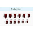 thumbnail image 2 of 24Pcs Women Bright Manicure Wearable Solid Color Fake Nails Press-on Nails Detachable Long Round False Nails TZ-297, 2 of 8