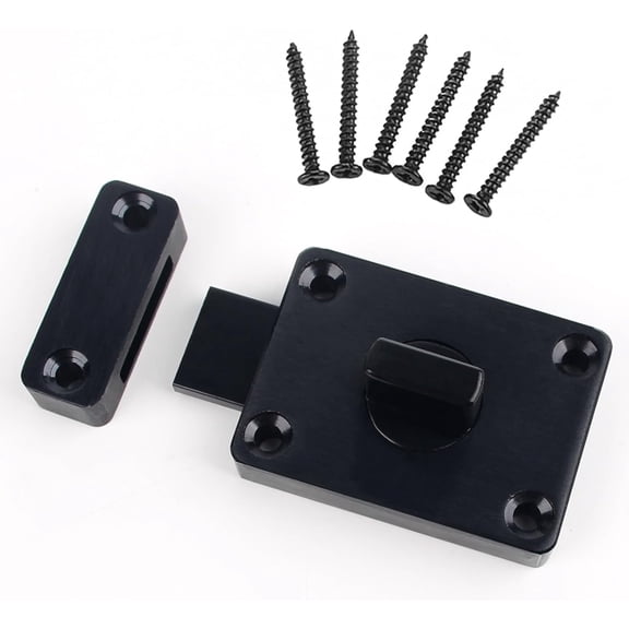 Small Swivel Latch Lock for All Kinds of Wooden Fence Chicken Coop Window Cabinet Door Bedroom Door Patio (Black)