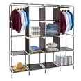 thumbnail image 6 of Zimtown 2 Hanging Clothes Rack Organizer Closet Armoire Durable Storage Wardrobe Brown, 6 of 7