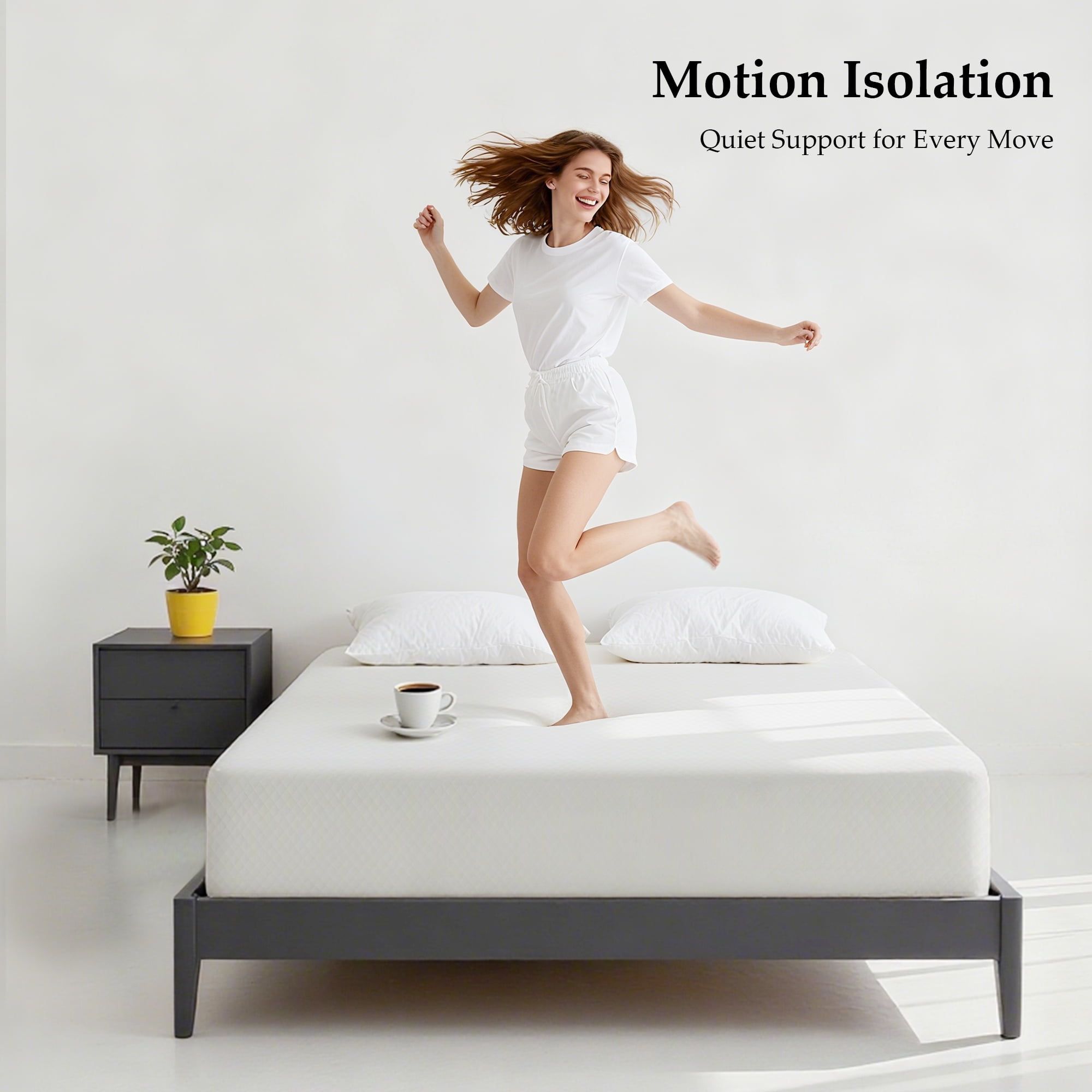 Leovanni 6" Gel Memory Foam Mattress, Twin - 2-Layer Design with Removable & Washable Cover, Medium Firm Support, CertiPUR-US Certified
