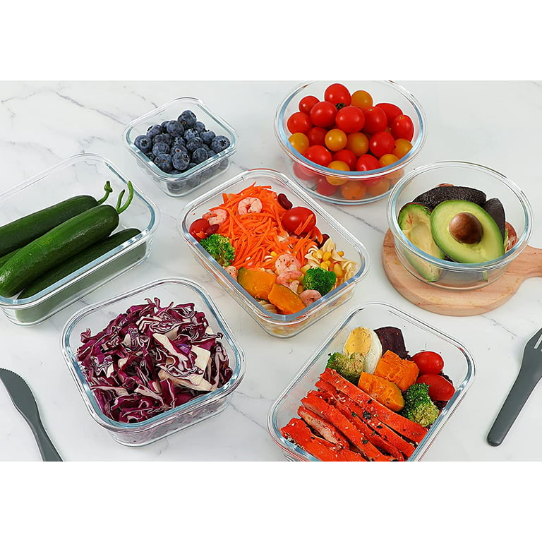 10 Pack Meal Prep Containers Glass Food Storage Containers with Lids  Kitchen Storage Meal Prep Bowls Food Prep Containers with Lids Lunch Box  Salad