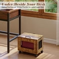 thumbnail image 6 of X-COSRACK Rolling File Cabinet with Lid, Under Desk Mobile File Organizer for Letter/Legal Size, Industrial Wood & Metal Mesh Document Storage Box on Wheels, Rustic Brown, 6 of 8