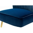 thumbnail image 6 of Velvet Accent Chair Upholstered Armless Side Chair Gold Leg Home Living Room Adult Navy, 6 of 13