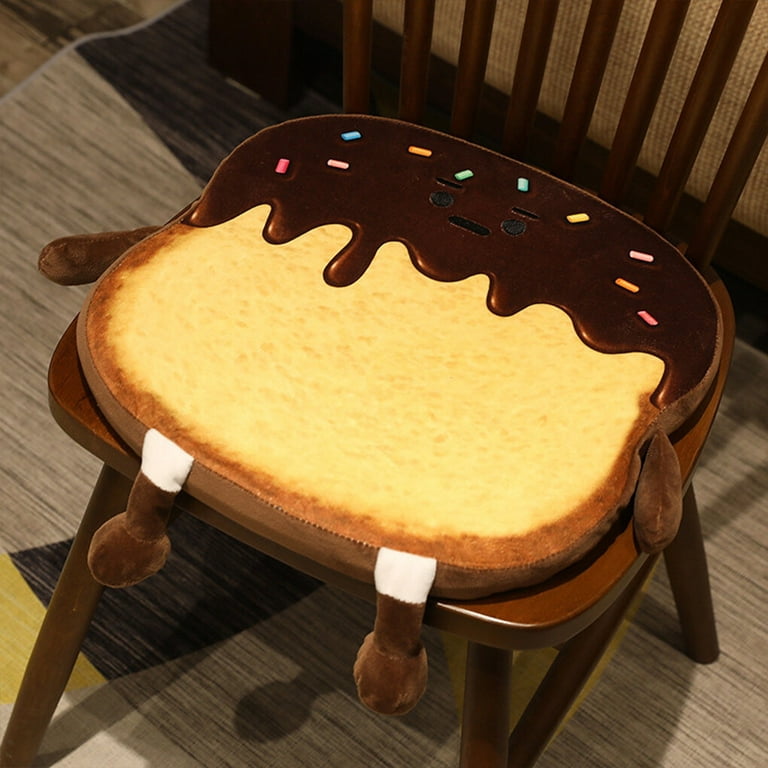 Plush Toast Shape Seat Cushion Adorable Cartoon Breathable