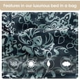 thumbnail image 7 of Nanshing Marley 7 Piece Damask Comforter Set, Aqua/Black, Queen , Jacquard with matching solid piece work, 7 of 7