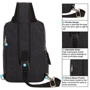 KAUKKO Canvas Messenger Bag Cross Body Shoulder Sling Backpack Travel Hiking Chest Bag