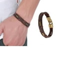 thumbnail image 3 of Sexy Sparkles Men's Multilayer Vintage Leather Wrist Band Brown Rope Bracelet Bangle Braided Cuff Vintage - Bracelet Fashion, 8.2inches, 3 of 3