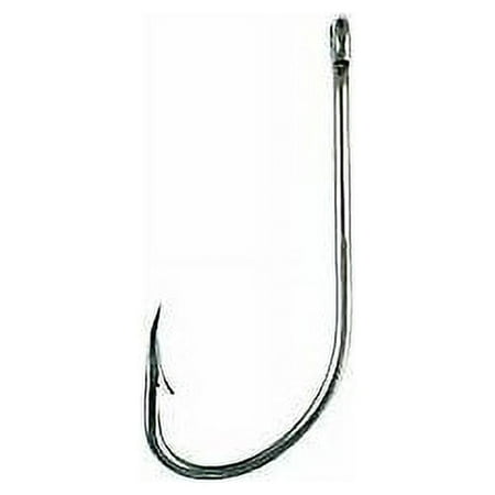 UPC: 0047708024068 | Eagle Claw 084-6 Plain Shank Offset Hook Size 6 Curved Point Ringed