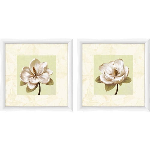 White Vintage Rose Floral Wall Art, Set of 2 - Walmart.com