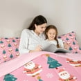 thumbnail image 4 of Manfei Kawaii Santa Claus 7-Piece Bedding Comforter Set,Cartoon Xmas Tree King Bedding Sets,Merry Christmas Bed Sheets For Girl Kids,Breathable Home Decor Reversible, 4 of 8