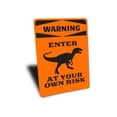 thumbnail image 3 of Dinosaur Warning Novelty Sign, Metal Wall Decor - 10x14 inches, 3 of 4
