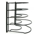 thumbnail image 2 of Pan Organizer Rack for Kitchen Cabinets, 5 Adjustable Compartments, Pantry Bakeware Lid Plate Holder, Black, 2 of 9