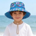 thumbnail image 3 of Xfvqtps Kids Summer Sun Hat Boys Girls Bucket Hat Adjustable Strap Wide Brim Beach Breathable Sun Protection Hat, 3 of 9
