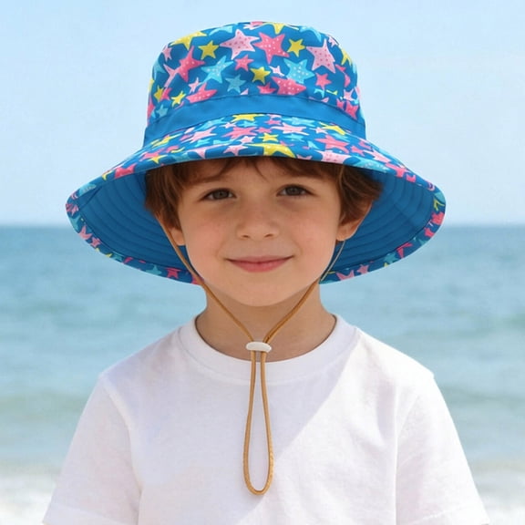 hengsof Baby Sun Hat Sun Protective Toddler Bucket Hat Summer Kids Beach Hats Wide Brim Outdoor Play Hat for Boys Girls