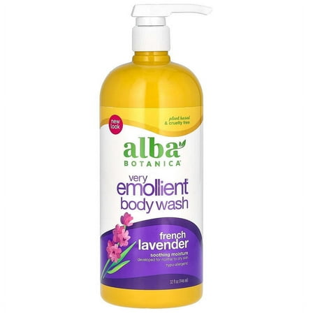Alba Botanica, Very Emollient, Body Wash, French Lavender, 32 fl oz Pack of 2