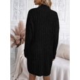 thumbnail image 6 of Women'S Casual High-Neck Long-Sleeved Knitted Dress Autumn and Winter Solid Color Pullover Hip Skirt Black S, 6 of 7
