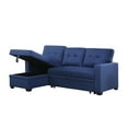 thumbnail image 3 of Kingfisher Lane Polyester Fabric Reversible Sleeper Sectional Sofa-Blue, 3 of 13