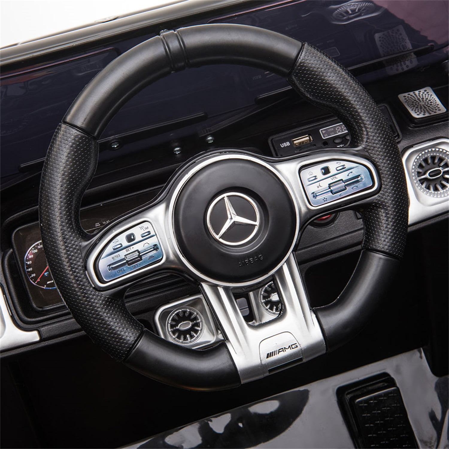 CIPACHO Licensed Benz GT AMG G63 12V Ride On Jeep with Remote Control, Electric Car for Kids 3-6 Years, 3 Speeds, Black