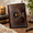 Brown, variant on Black Leather Sun And Moon Stone 8x6 Inch Unlined Blank Journal Notebook Diary