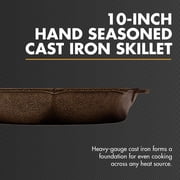 FINEX 10 Cast Iron Skillet Without Lid - Versatile Cast Iron Pan - Cooking Pan Enhances Food Taste - Nonstick Skillet - Heirloom Kitchen Essentials - Pre-Seasoned with Flaxseed Oil