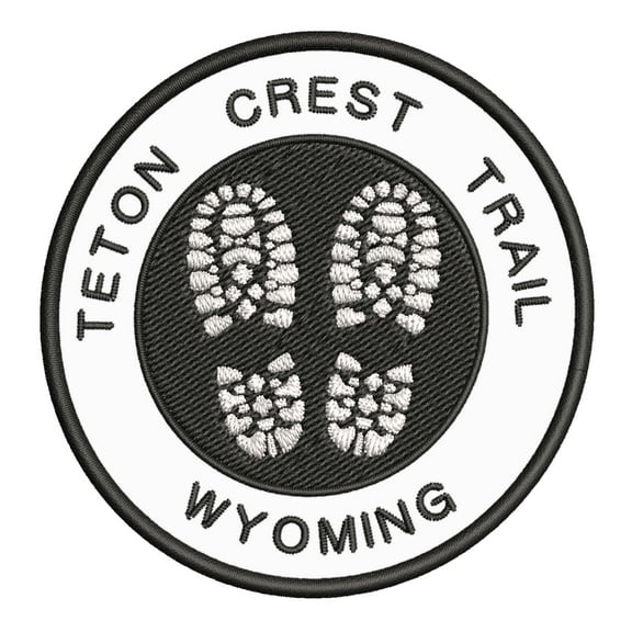 Go Trekking! At Teton Crest Trail, Wyoming 3.5 Inch Iron Or Sew On Embroidered Fabric Badge Patch Hiking Trails Iconic Series