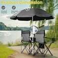 thumbnail image 3 of Portable 2-Seat Folding Camp Chair with Canopy Umbrella, Beach Chair with Cup Holders and Cooler, Lightweight Outdoor Backpack Chair with Carrying Bag for Camping, Travel, Beach, Black, 3 of 7