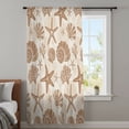thumbnail image 3 of Brown Coastal Summer Sheer Curtains 96 Inches Long, Coral Shell Starfish Nautical Retro Light Filering Curtains, Privacy Drapes Simi Floor to Veiling Curtain for Living Room Bedroom Window Treatment, 3 of 8