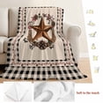 thumbnail image 5 of Farmhouse Blanket Soft Cozy Warm Throw Blanket for Couch, Plush Fuzzy Flannel Fleece Blankets for Sofa, Country Star Berry Plaid Lodge Grey Brown Bed Blankets Lightweight Gifts for Women, 40"x50", 5 of 9