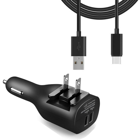 2-in-1 Car Home Charger for Google Pixel 8/7/6/Pro/7a Phones - 6ft Long USB-C Cable TYPE-C Cord Travel Power Adapter Charging Wire Folding Prongs