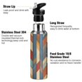 thumbnail image 3 of Yayeee 20oz Insulated Water Bottle Double Wall Stainless Steel with Flip Straw Lid, Beige Geometric, 3 of 7