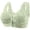 Green, variant on Women Wireless Front Snap Vest Bra, Fixed Cup Floral Lace Bralette, Wide Strap Comfort Everyday Support Brassiere Khaki 42