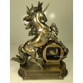 thumbnail image 3 of 12.75 Inch Rearing Unicorn Cold Cast Bronze Figurine Clock, 3 of 4