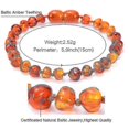 thumbnail image 2 of Pulsera de ámbar para bebé, pulsera de ámbar irregular para niña, joyería, 2 of 3