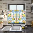 thumbnail image 4 of Yayeee Kitchen Curtains Tier Pair Light Filtering 27"x36" Rod Pocket Short Cafe Window Panel, Blue Floral Wave, 4 of 7