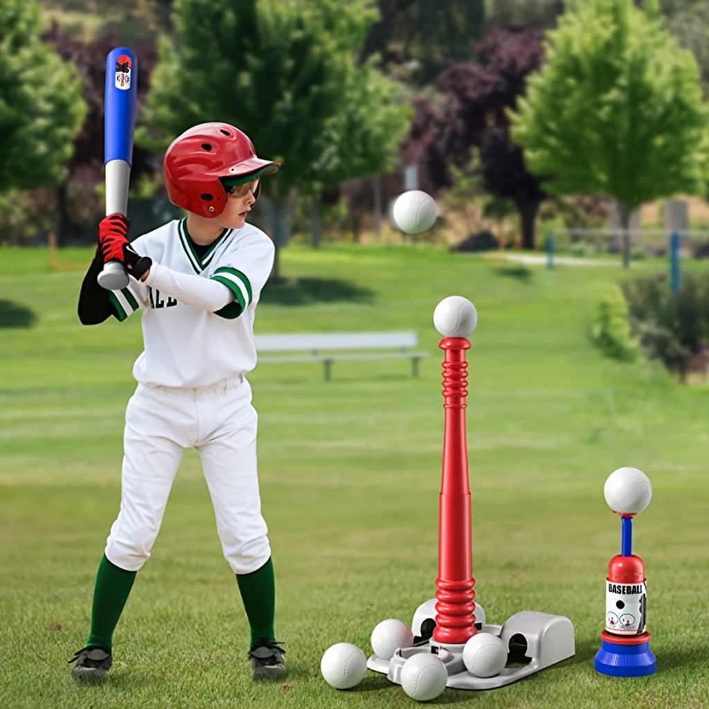 TBall Set For Toddlers And Kids Kids Baseball Tee With 6 Balls Adjustable Batting Tee Automatic