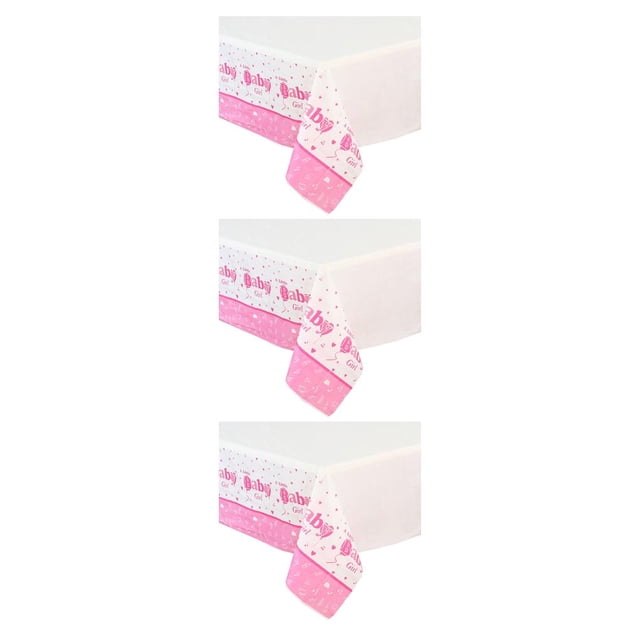 Bewildely Mantel de una sola vez para decoración de fiestas, Protector de cómodo para el hogar, cocina, restaurante occidental, chicas rosadas Chicas rosadas 137*274cm 3Conjunto