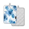 thumbnail image 2 of 2 Pack Pot Holders for Kitchen Heat Resistant Hot Pads Sets for Cooking Baking Blue Ink Pattern, 2 of 7