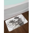 thumbnail image 2 of Day Of The Dead Bath Mat, Love Skull Skeleton Marriage Eternal Love Theme Spanish Festive Art, Non-Slip Plush Mat Bathroom Kitchen Laundry Room Decor, 29.5 X 17.5 Inches, Dimgrey and White, Ambesonne, 2 of 2