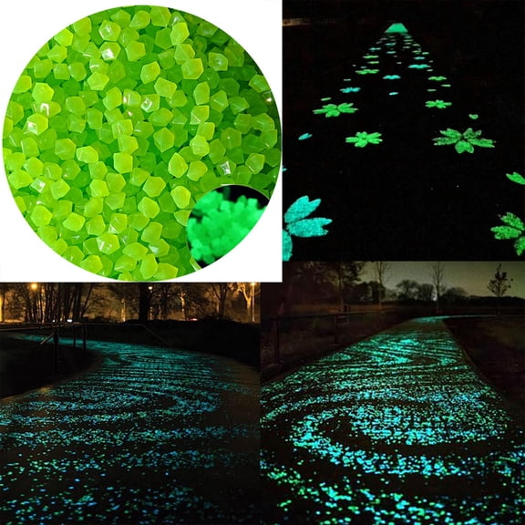 200-Pack Glowing Stones | Multicolor Luminous Pebbles for Outdoor & Indoor Decor | Garden, Aquarium, Walkway & Pool Lighting | 1.3x0.9cm Glow in The Dark Rocks