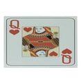 thumbnail image 1 of Queen Cutting Board, Queen of Hearts Playing Card Casino Design Gambling Game Poker Blackjack, Decorative Tempered Glass Cutting and Serving Board, Small Size, Vermilion Yellow White, by Ambesonne, 1 of 1