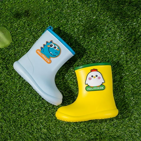 

GXSR Toddler Kids Rain Boots Children Waterproof Rubber Shoes with Easy-On Handles Lightweight in Cartoon Patterns for Little Kids Girls Boys and Toddlers-5.51’’/5.91’’/6.3’’/6.69’’