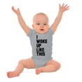 thumbnail image 3 of I Woke Up Like This Sleepy Naptime Romper Boys or Girls Infant Baby Brisco Brands 6M, 3 of 6