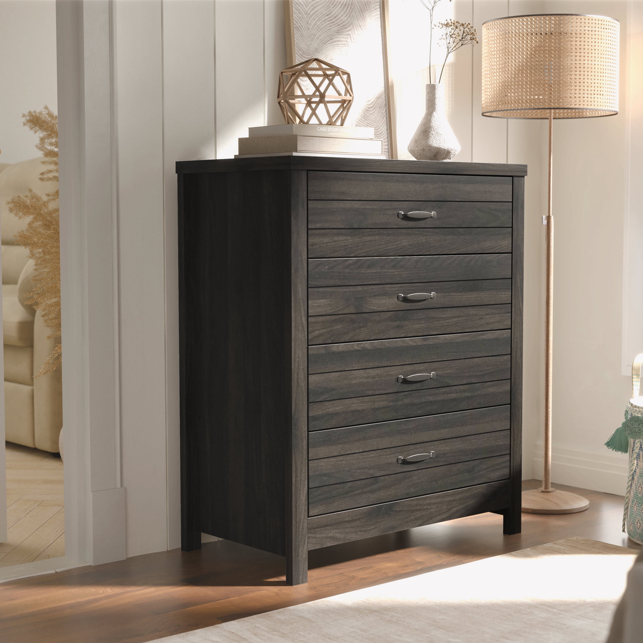 Lancaster Wood 4 Drawer Dresser, Espresso, by Hillsdale Living Essentials
