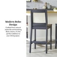 thumbnail image 4 of Walker Edison Counter Height Rattan Back Bar Stools, Black (Set of 2), 4 of 15