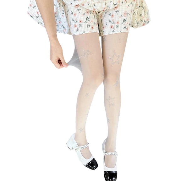 Leggings for Women White Women Teen Girls Tights Sparkly Sequin Pantyhose Party Goth Mesh Stockings Hosiery Tights One Size