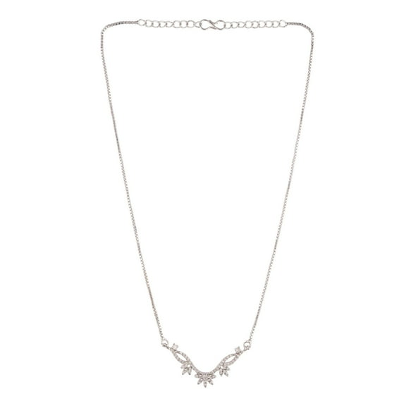 Efulgenz Cubic Zirconia CZ Round Pendant Chain Necklace Jewelry Gift for Women, White