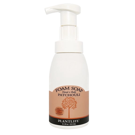 Plantlife Patchouli Foam Soap – Earthy, Moisturizing Hand & Body Wash with Plant-Based Ingredients, Made in California, 8.5 oz