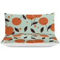 thumbnail image 3 of HAHDAXIA Green Background Red Apricot Fruit Bedding Solid Comforter Set for All Seasons 3 Pieces(1 Comforter+2 Pillowcases) Soft Microfiber Bedding Set Full(79"x90"), 3 of 7