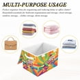 thumbnail image 7 of Storage Box With Lid 16.5x12.6x11.8In Foldable Stacked Household Storage Box Cartoon Green Frog, 7 of 7