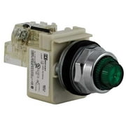 Schneider Electric Pilot Light, Green, 30mm, Incandescent 9001KT1G31